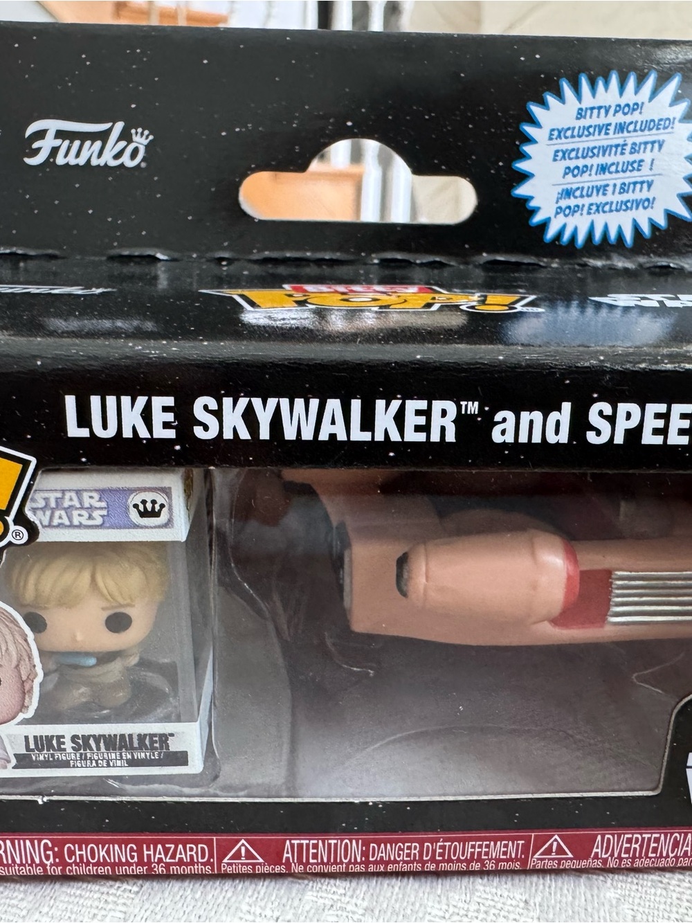 Funko Luke Skywalker and Speeder Black Box with Tan and Red Speeder